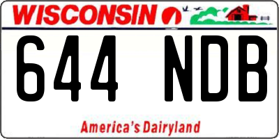 WI license plate 644NDB