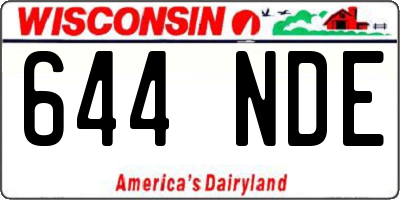 WI license plate 644NDE