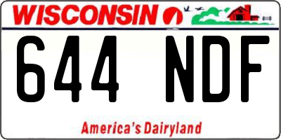 WI license plate 644NDF