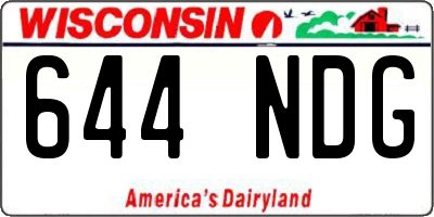 WI license plate 644NDG