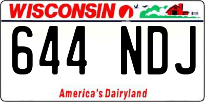 WI license plate 644NDJ