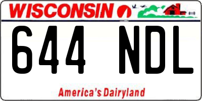 WI license plate 644NDL