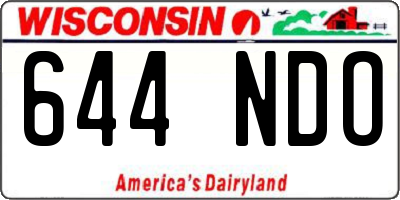 WI license plate 644NDO