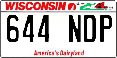 WI license plate 644NDP