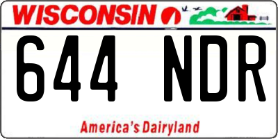 WI license plate 644NDR