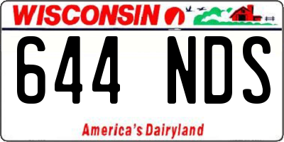 WI license plate 644NDS
