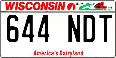 WI license plate 644NDT