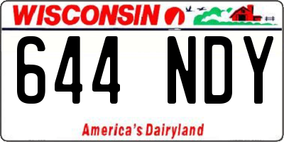 WI license plate 644NDY