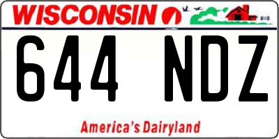 WI license plate 644NDZ