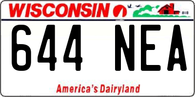 WI license plate 644NEA