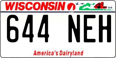 WI license plate 644NEH