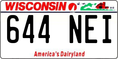WI license plate 644NEI