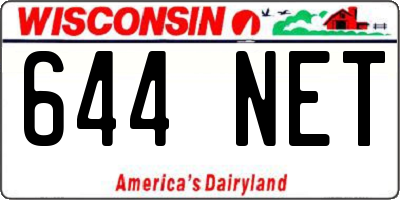 WI license plate 644NET