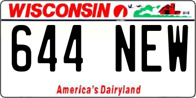 WI license plate 644NEW