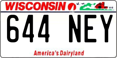 WI license plate 644NEY