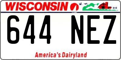 WI license plate 644NEZ