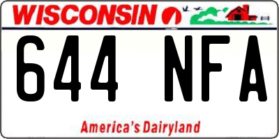 WI license plate 644NFA