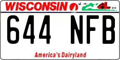 WI license plate 644NFB