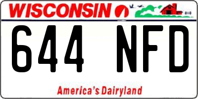 WI license plate 644NFD