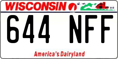 WI license plate 644NFF