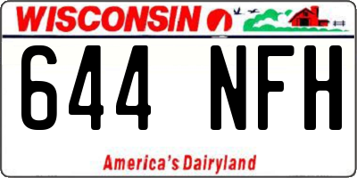 WI license plate 644NFH