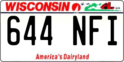 WI license plate 644NFI