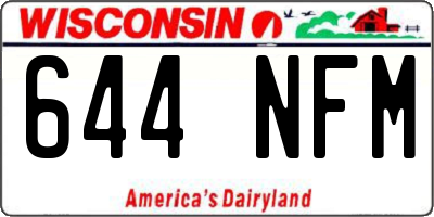 WI license plate 644NFM