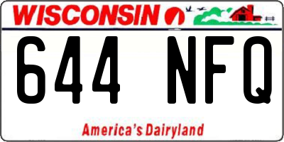 WI license plate 644NFQ