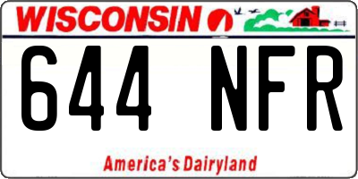 WI license plate 644NFR