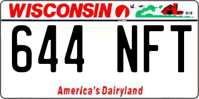 WI license plate 644NFT