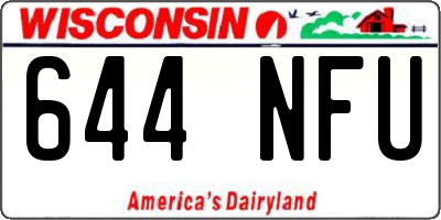 WI license plate 644NFU