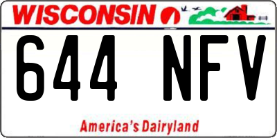 WI license plate 644NFV