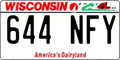 WI license plate 644NFY