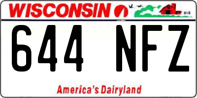 WI license plate 644NFZ