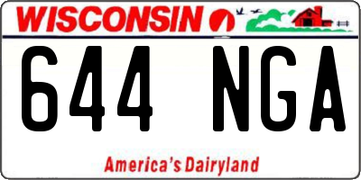 WI license plate 644NGA