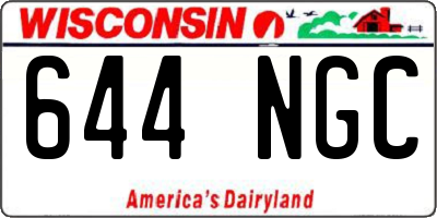 WI license plate 644NGC