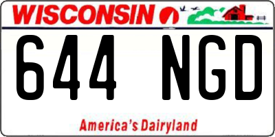 WI license plate 644NGD