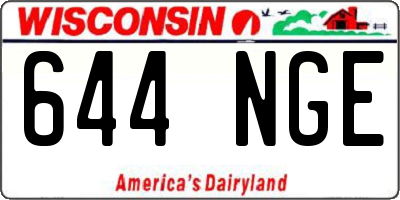 WI license plate 644NGE