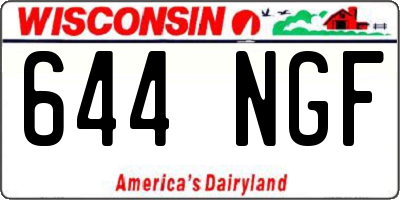 WI license plate 644NGF