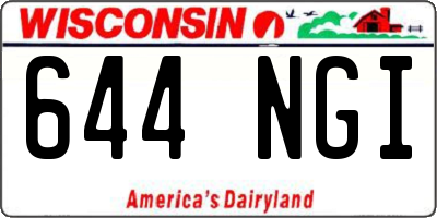 WI license plate 644NGI