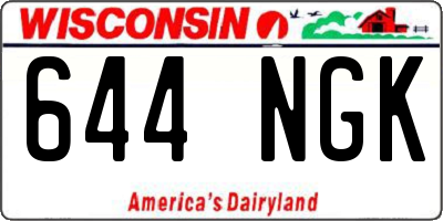WI license plate 644NGK