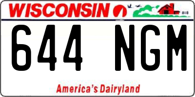 WI license plate 644NGM