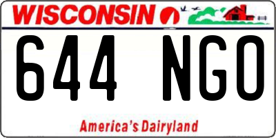 WI license plate 644NGO