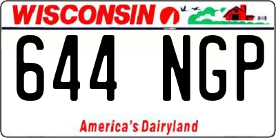 WI license plate 644NGP