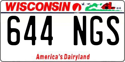 WI license plate 644NGS
