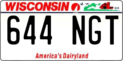 WI license plate 644NGT