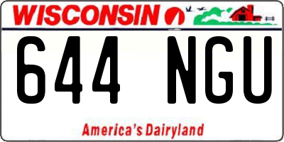 WI license plate 644NGU
