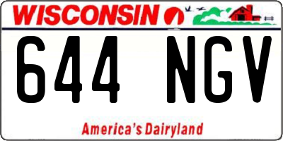 WI license plate 644NGV