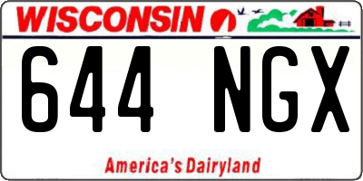 WI license plate 644NGX
