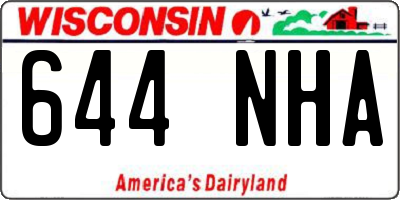 WI license plate 644NHA